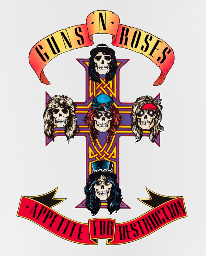 Puodelis Guns and roses cross